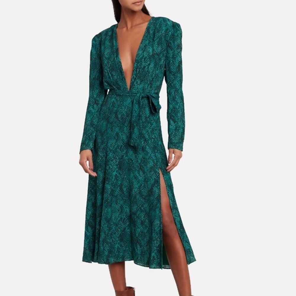 NEW Fame and Partners Leuven Snake Print‎ Midi Dress Size 12